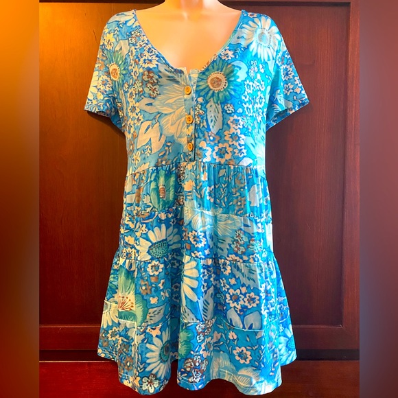 Boho Beach Hut (Cinnie) bohemian inspired floral ruffle dress - SZ XL - NEW - Picture 4 of 13